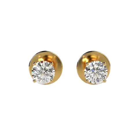 Round 4 CT Lab Grown Diamond Each 4 Prong Diamond Studs