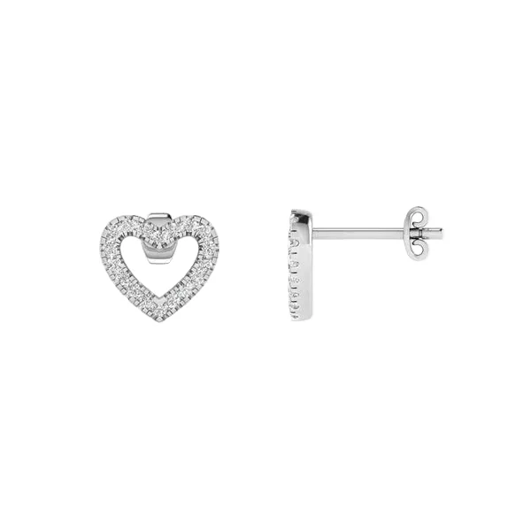 Pave Heart Lab Diamond Earrings