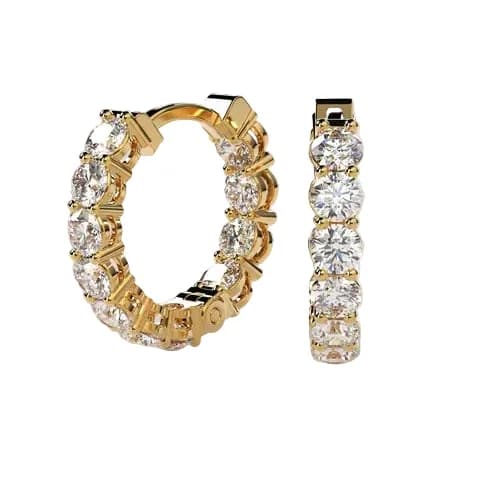Round 2.22 CT Lab Grown Diamond Hoop Earrings