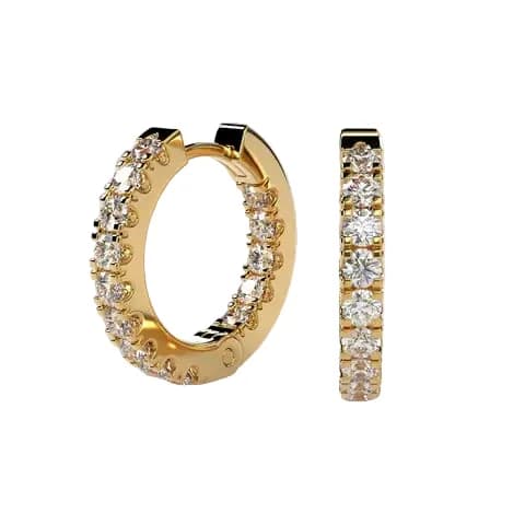 Round Lab Grown Diamond Hoop Earrings